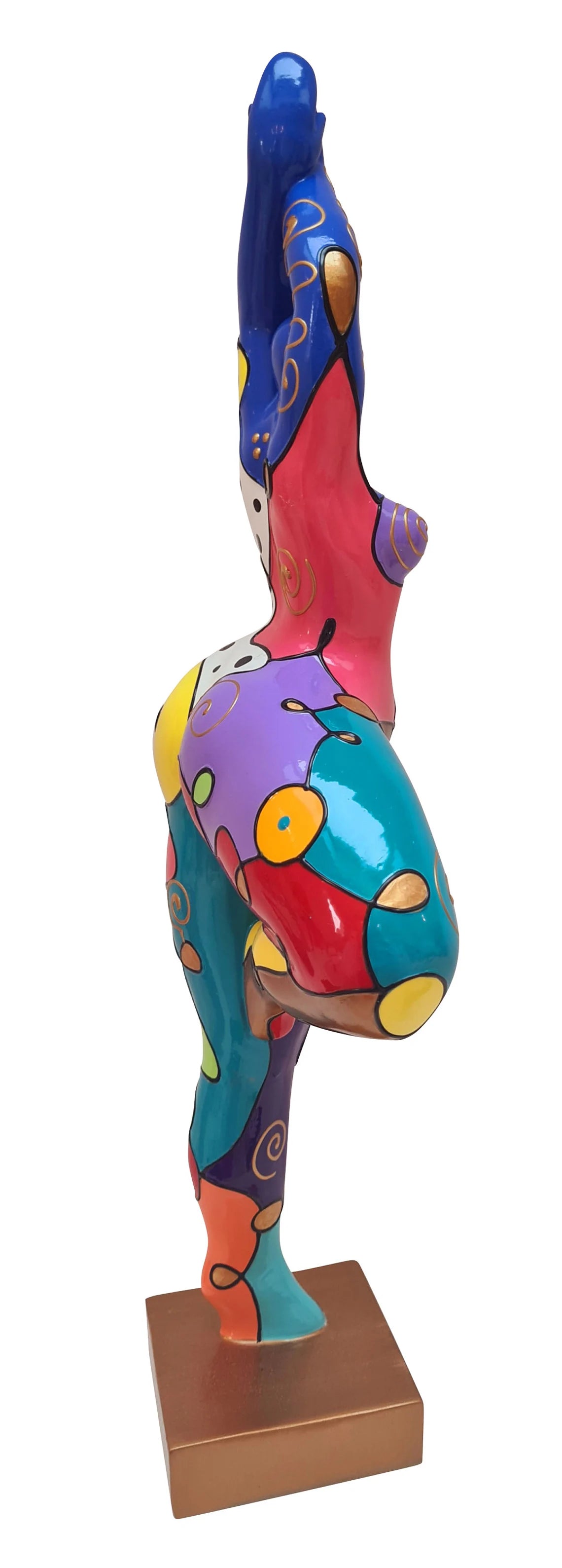 Sculpture femme ou Nana ronde et multicolore, hauteur 52 cm. Modèle Rita