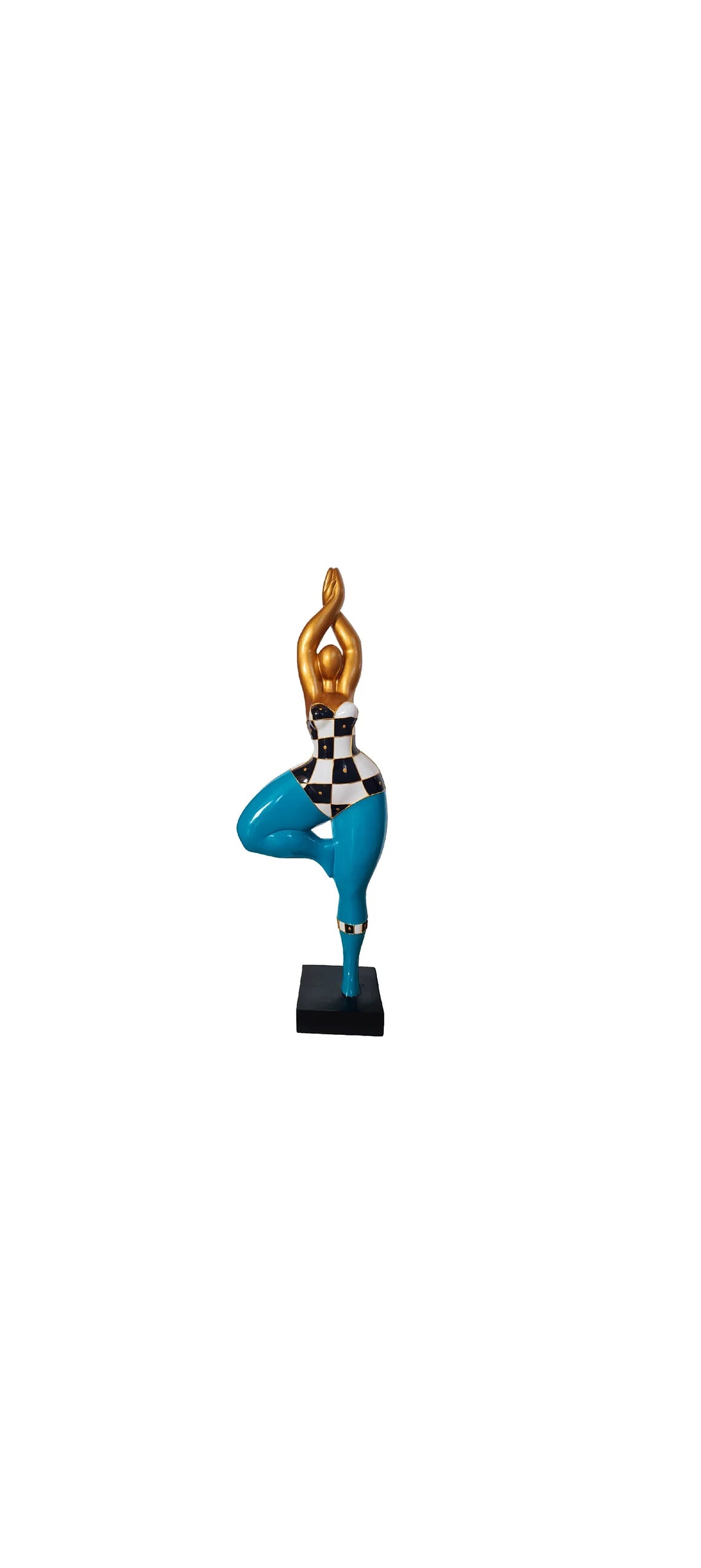 Sculpture femme ou Nana ronde et multicolore, hauteur 52 cm. Modèle Gaby