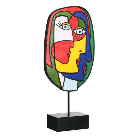 Abstract face, in multicolored resin, height 35 centimeters