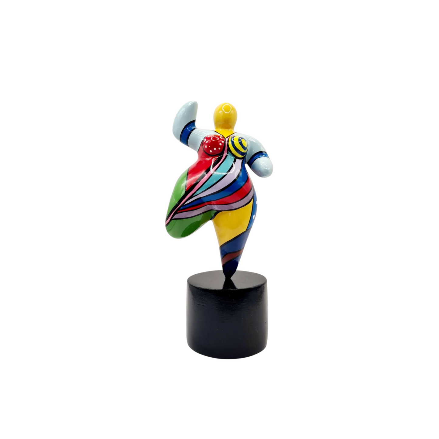 Statue of a woman style "Nana", multicolored resin. Height 15'7 inches (40 centimeters)