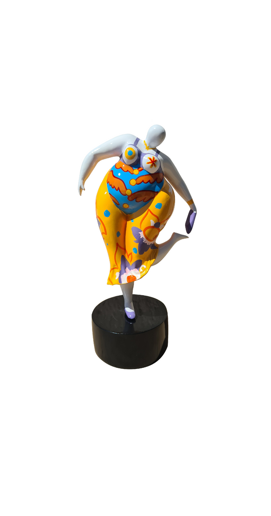 Statue of a woman style "Nana", multicolored resin. Height 33 centimeters