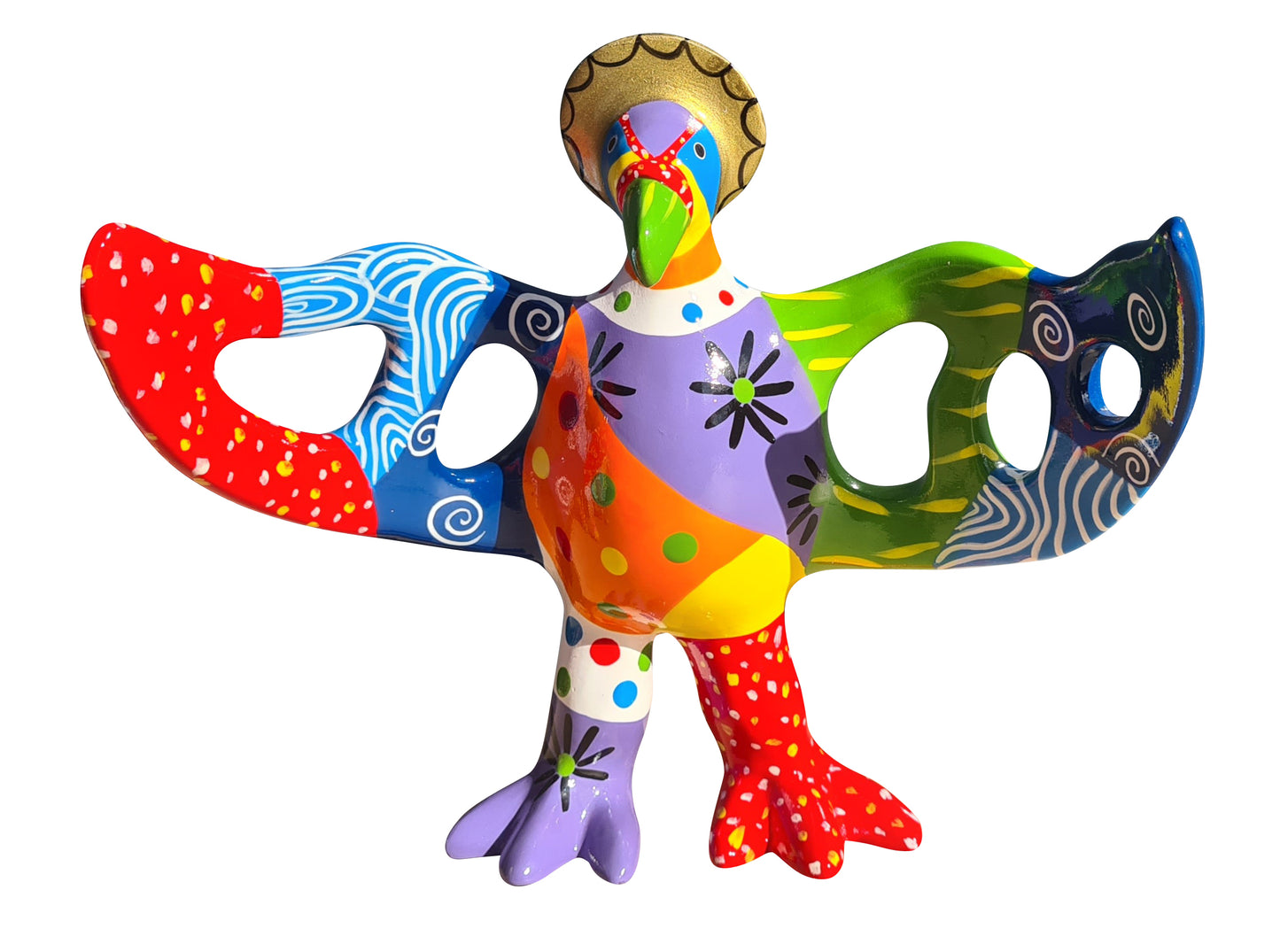 Statue oiseau style Niki de Saint Phalle, 20 / 22 centimètres