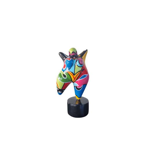 Statue woman style "Nana", multicolored resin. Height 4'7 inches (12 centimeters)