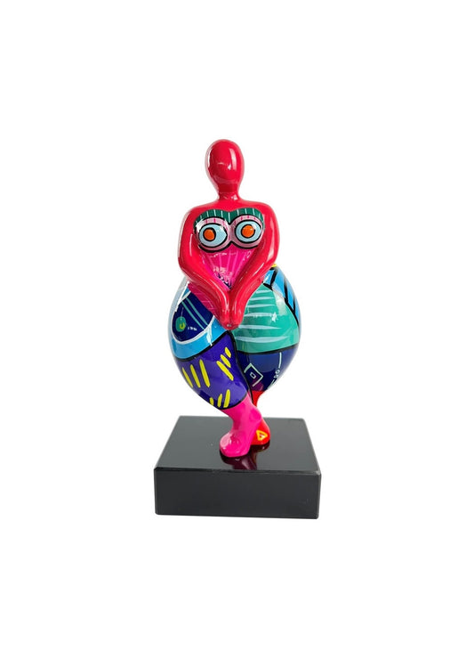 Statue of a woman style "Nana", multicolored resin. Height 12'2 inches (31 centimeters)