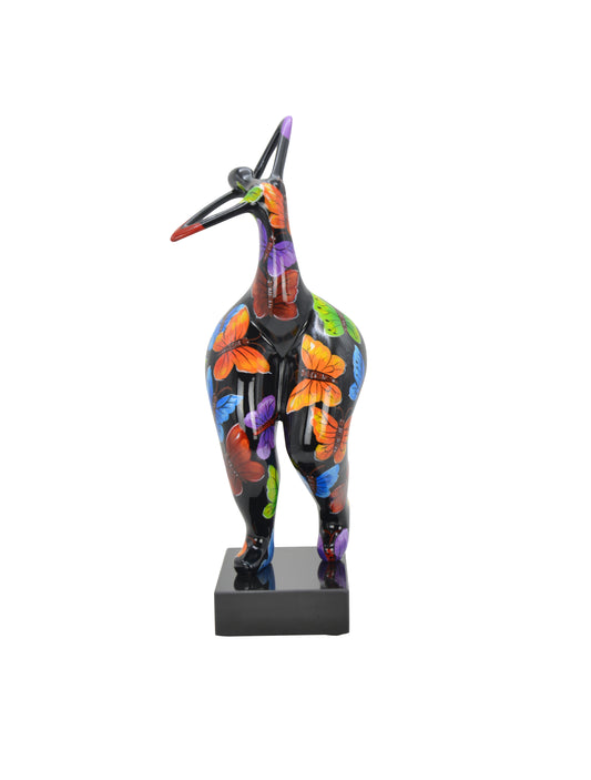 Statue woman, style "Nana" in multicolored resin. Height 51 centimeters