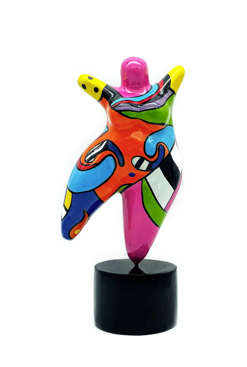 Statue of a woman style "Nana", multicolored resin. Height 6'7 inches (17 centimeters)