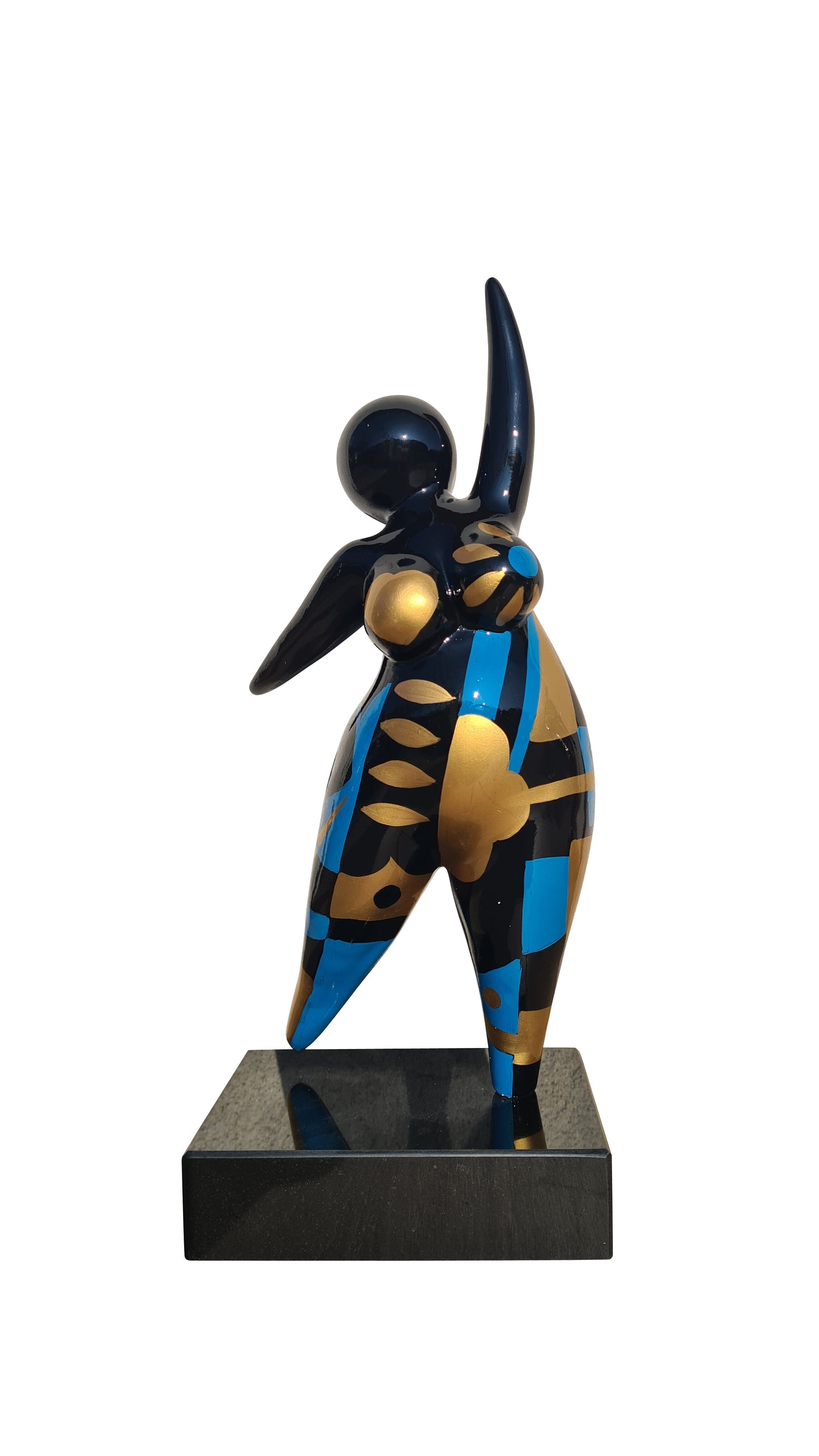 Statue of dancing woman or Nana, model multicolored, height 40 centimeters