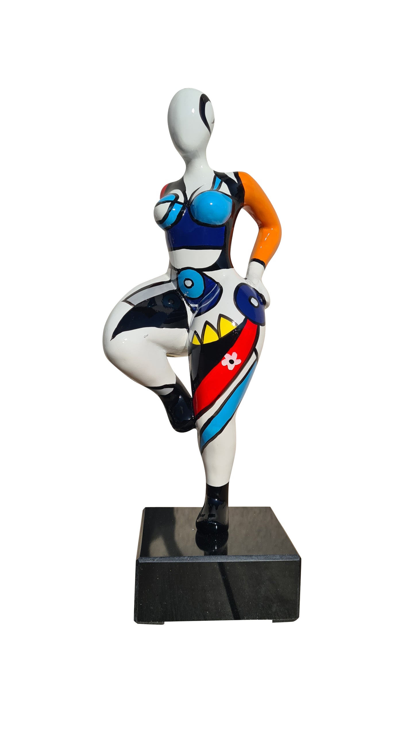 Statue femme style Nana Niki de Saint Phalle, en résine. Hauteur 33 centimètres