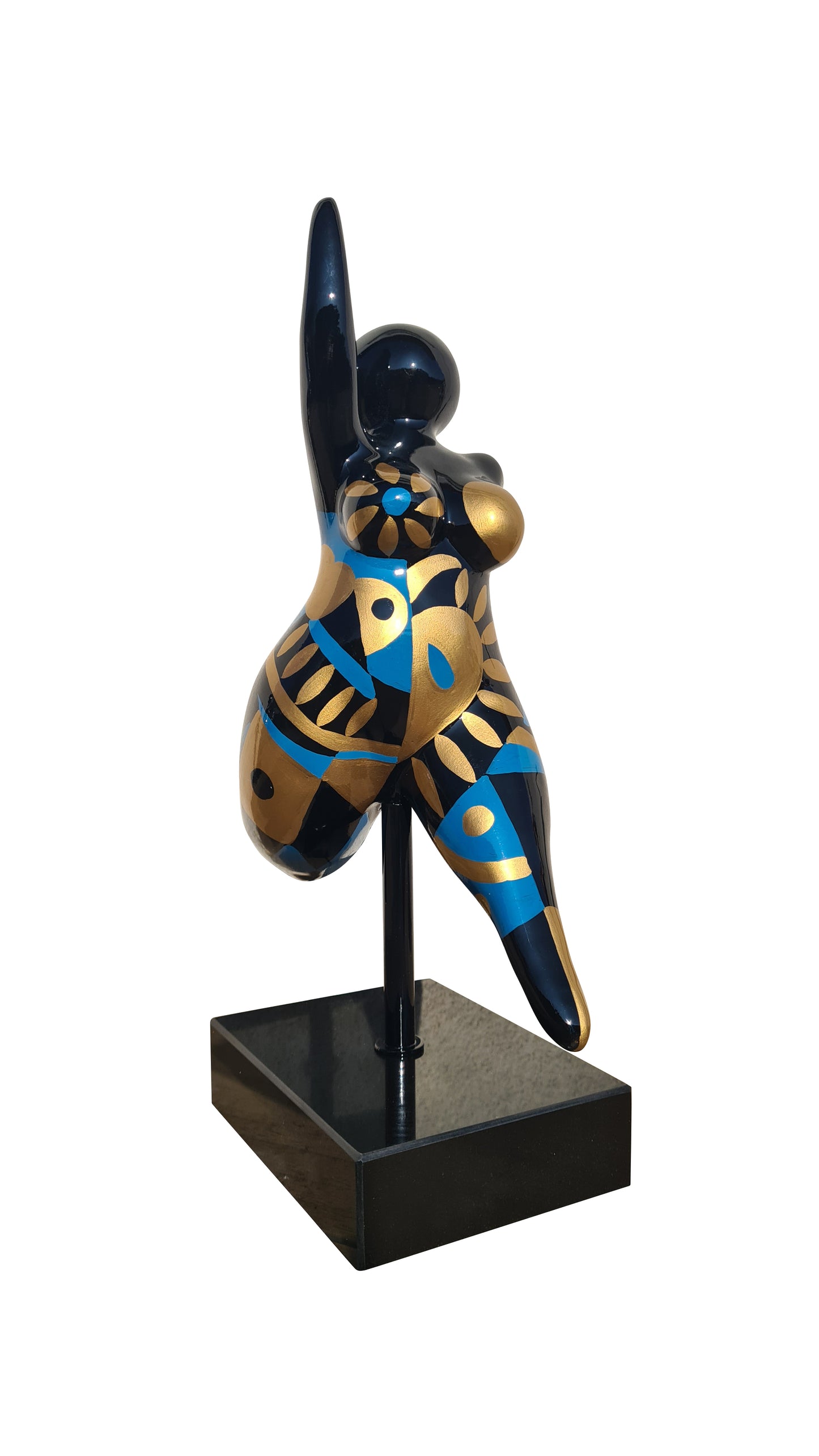 Statue of dancing woman or Nana, model multicolored, height 40 centimeters