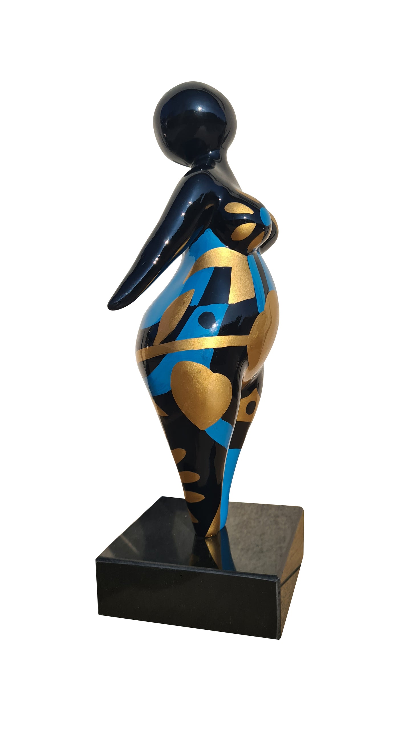 Statue of dancing woman or Nana, model multicolored, height 40 centimeters