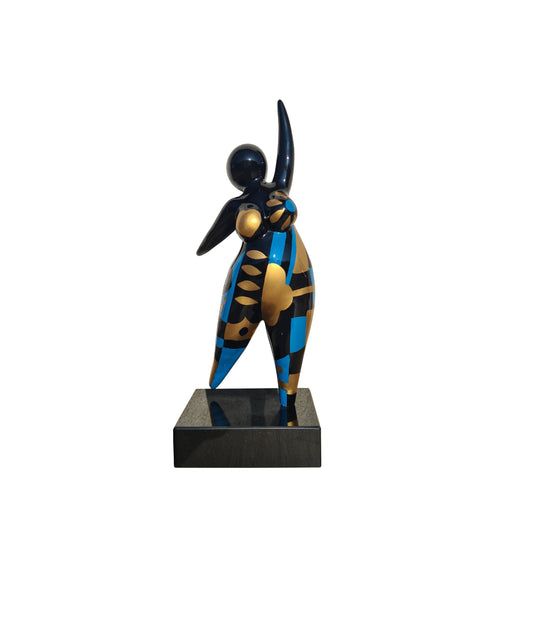 Statue of dancing woman or Nana, model multicolored, height 40 centimeters