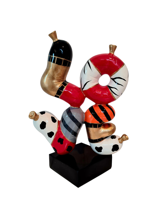 Love balloon sculpture in multicolored resin, height 14'1 inches (36 centimeters)