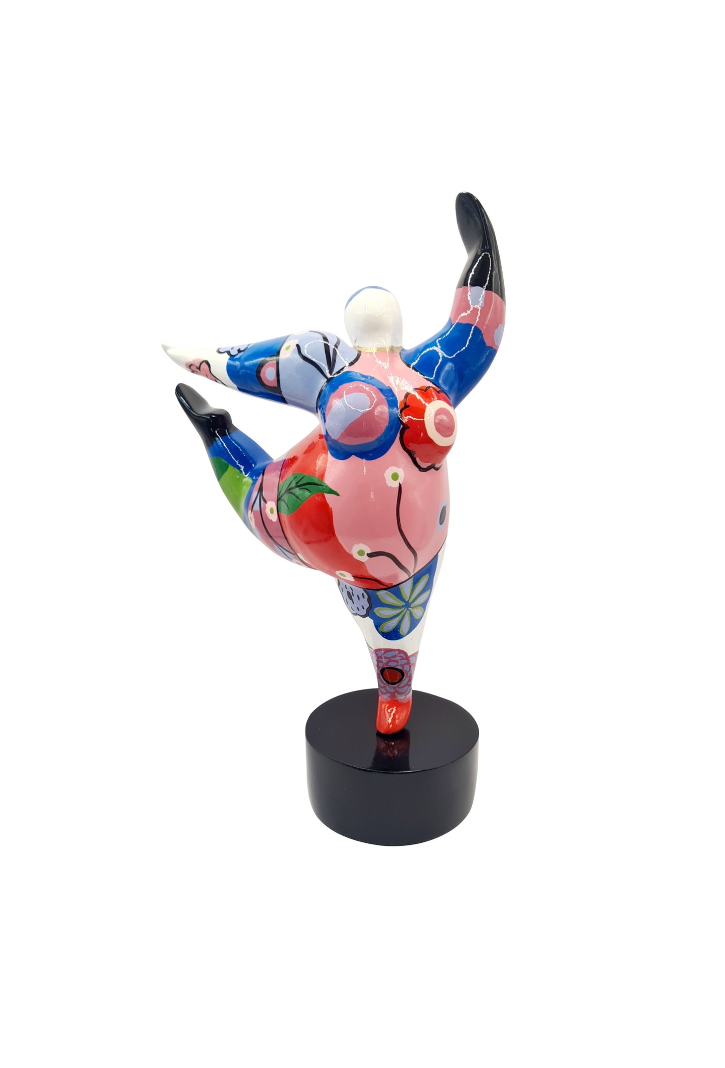 Statue of a woman style "Nana", multicolored resin. Height 11 inches (28 centimeters)