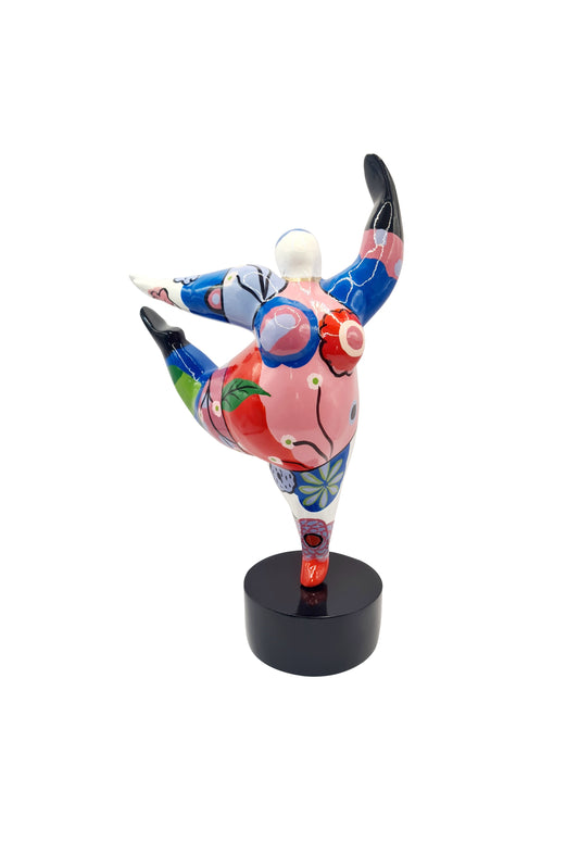 Statue of a woman style "Nana", multicolored resin. Height 11 inches (28 centimeters)
