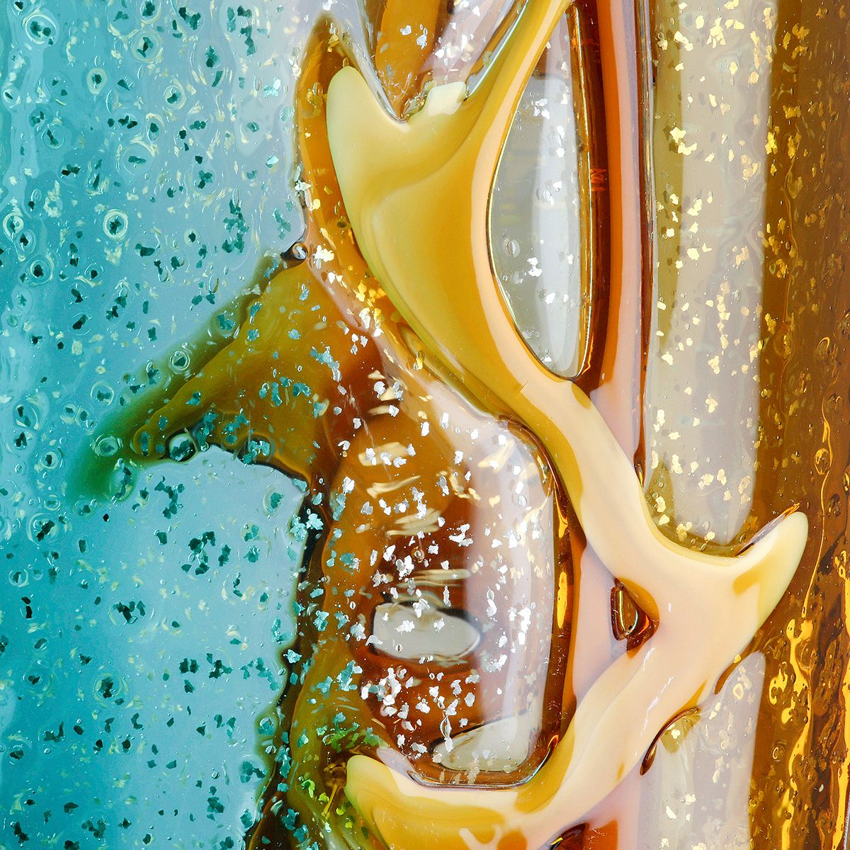 Vase en verre multicolore, hauteur 33 centimètres