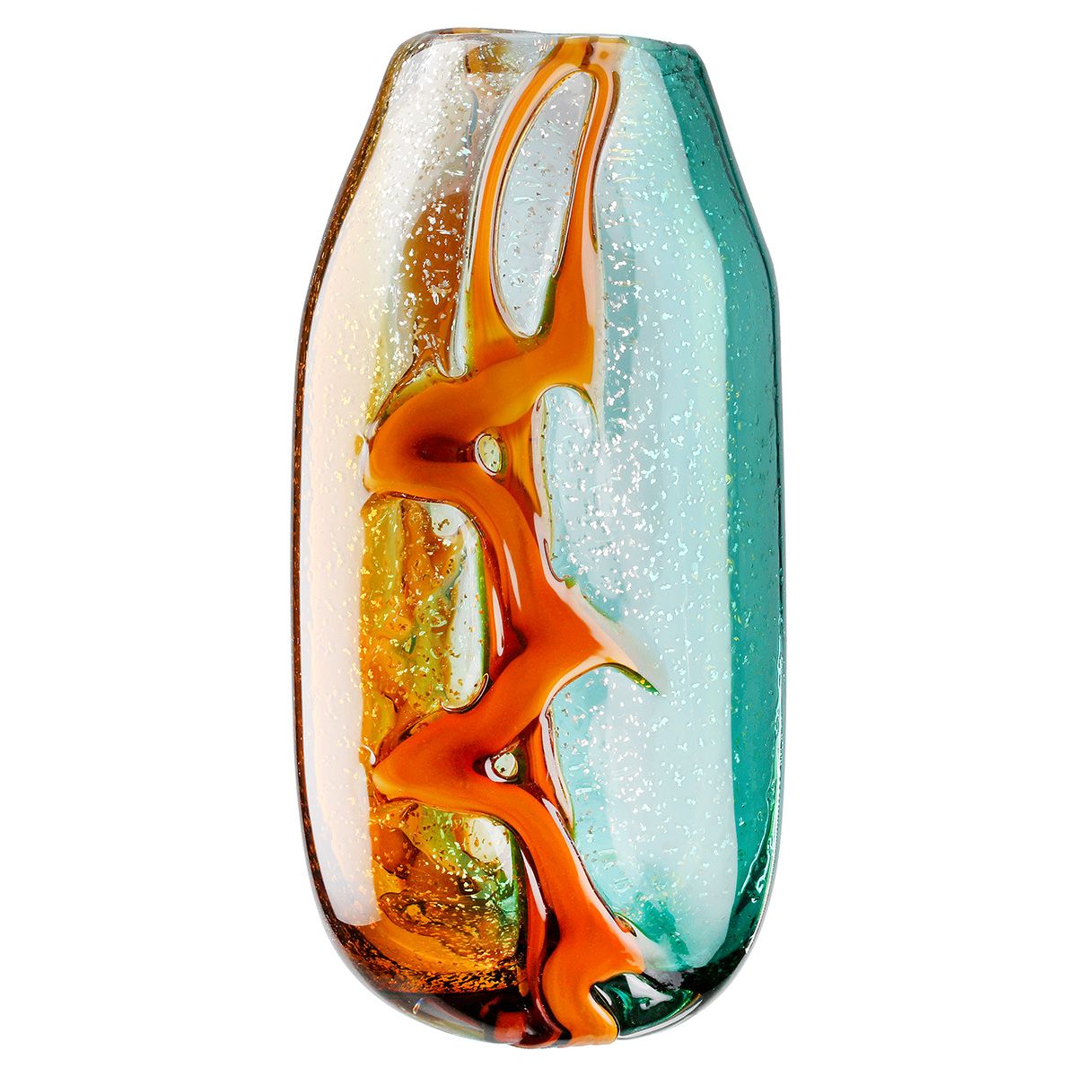 Vase en verre multicolore, hauteur 33 centimètres