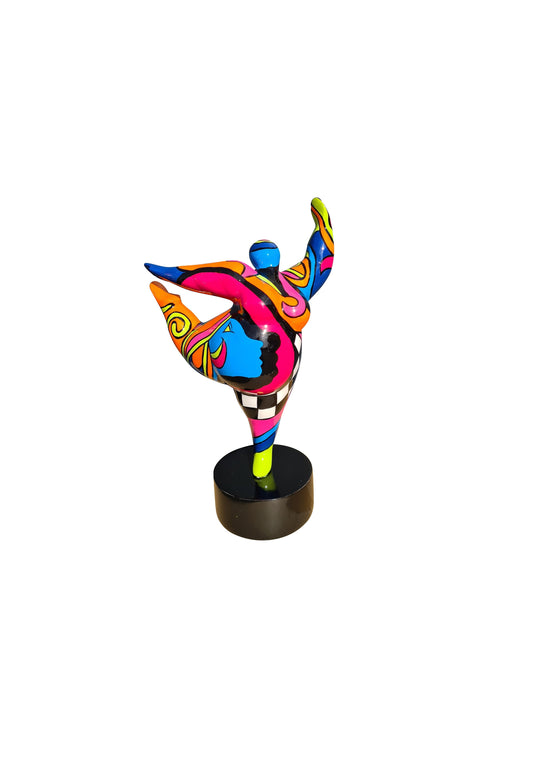 Statue of a woman style "Nana", multicolored resin. Height 11 inches (28 centimeters)