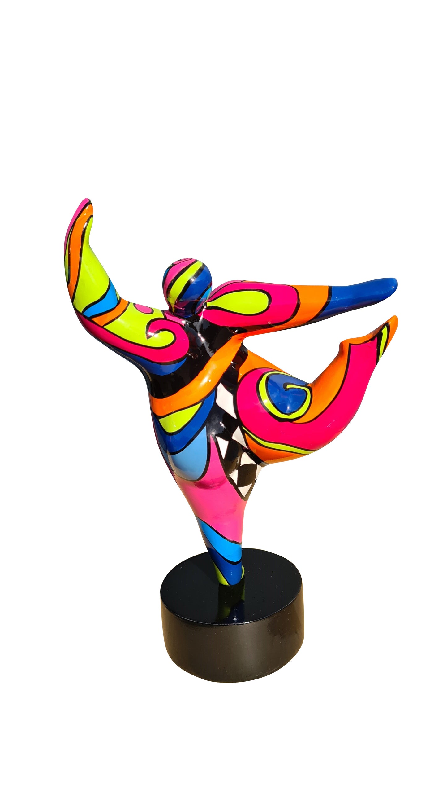 Statue of a woman style "Nana", multicolored resin. Height 11 inches (28 centimeters)