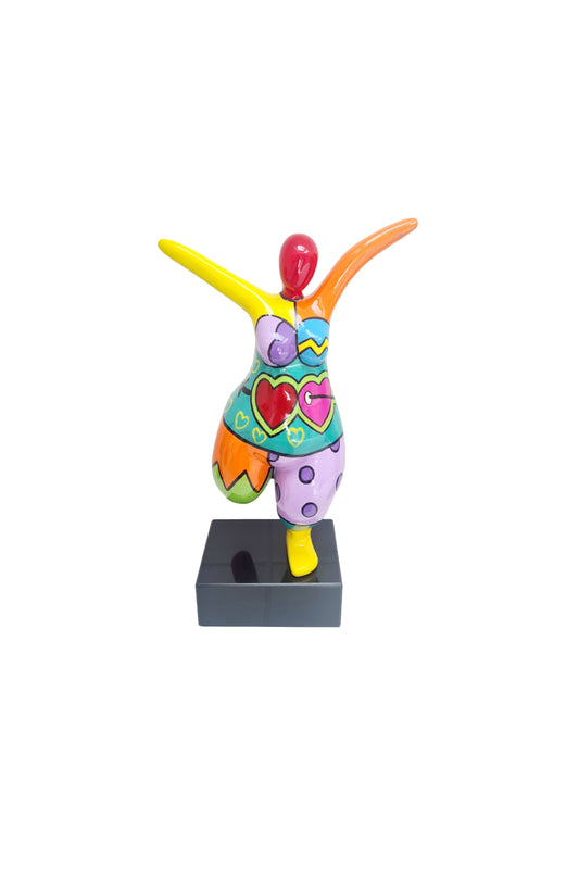 Statue of a woman style "Nana", multicolored resin. Height 12'2 inches (31 centimeters)