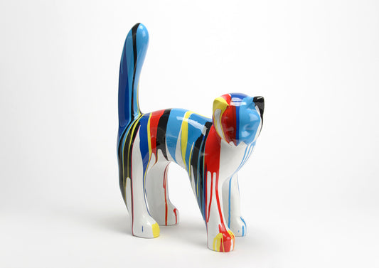 Large resin cat statue, height 45 centimeters
