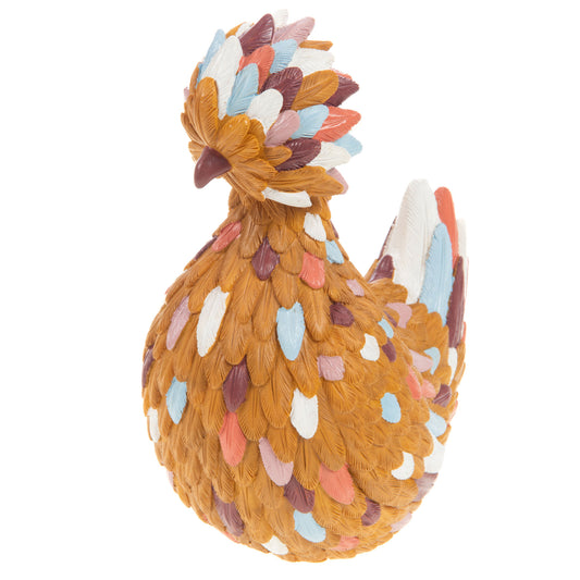 Hen statue, multicolored resin, height 6'3 inches (16 centimeters)
