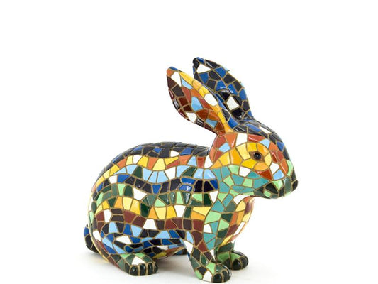 Rabbit statue, "Barcino" mosaic, height 4 inches (10 centimeters)