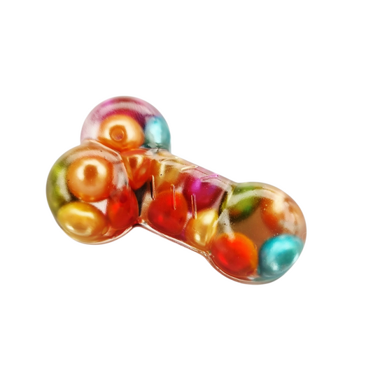 Magnet Zizi en résine avec perles multicolores, déco humour, longueur 5 cm