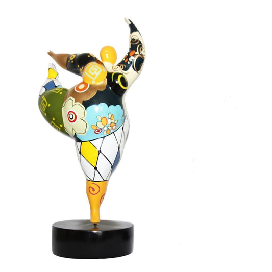 Statue of a woman style "Nana", multicolored resin. Height 15 inches (38 centimeters)