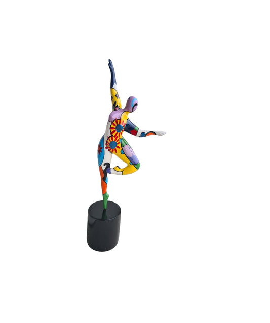 Statue of a woman style "Nana", multicolored resin. Height 11'4 inches (29 centimeters)