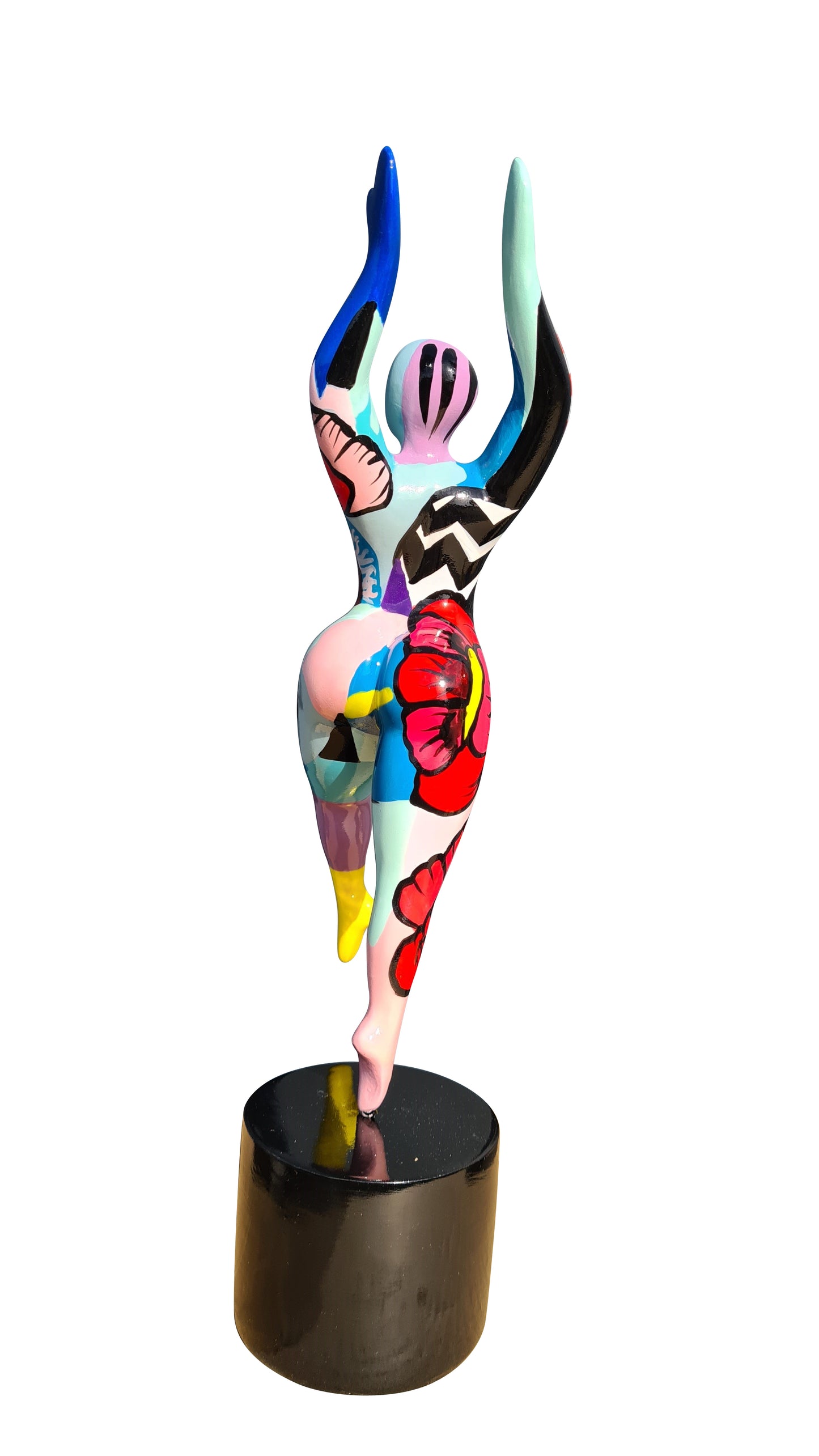 Statue of a woman style "Nana", multicolored resin. Height 11'4 inches (29 centimeters) 