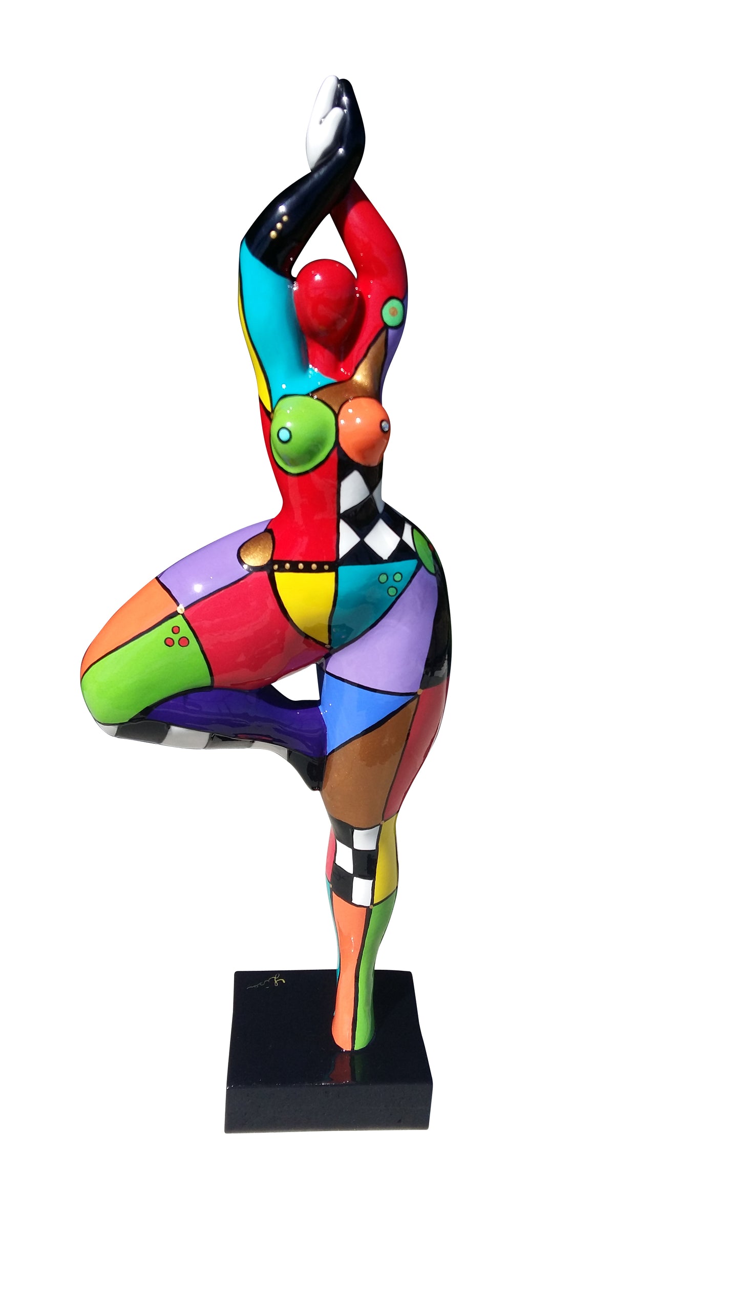 Statue Nanas Danseuses femme ronde "Mina" hauteur 52 centimètres. Résine multicolore