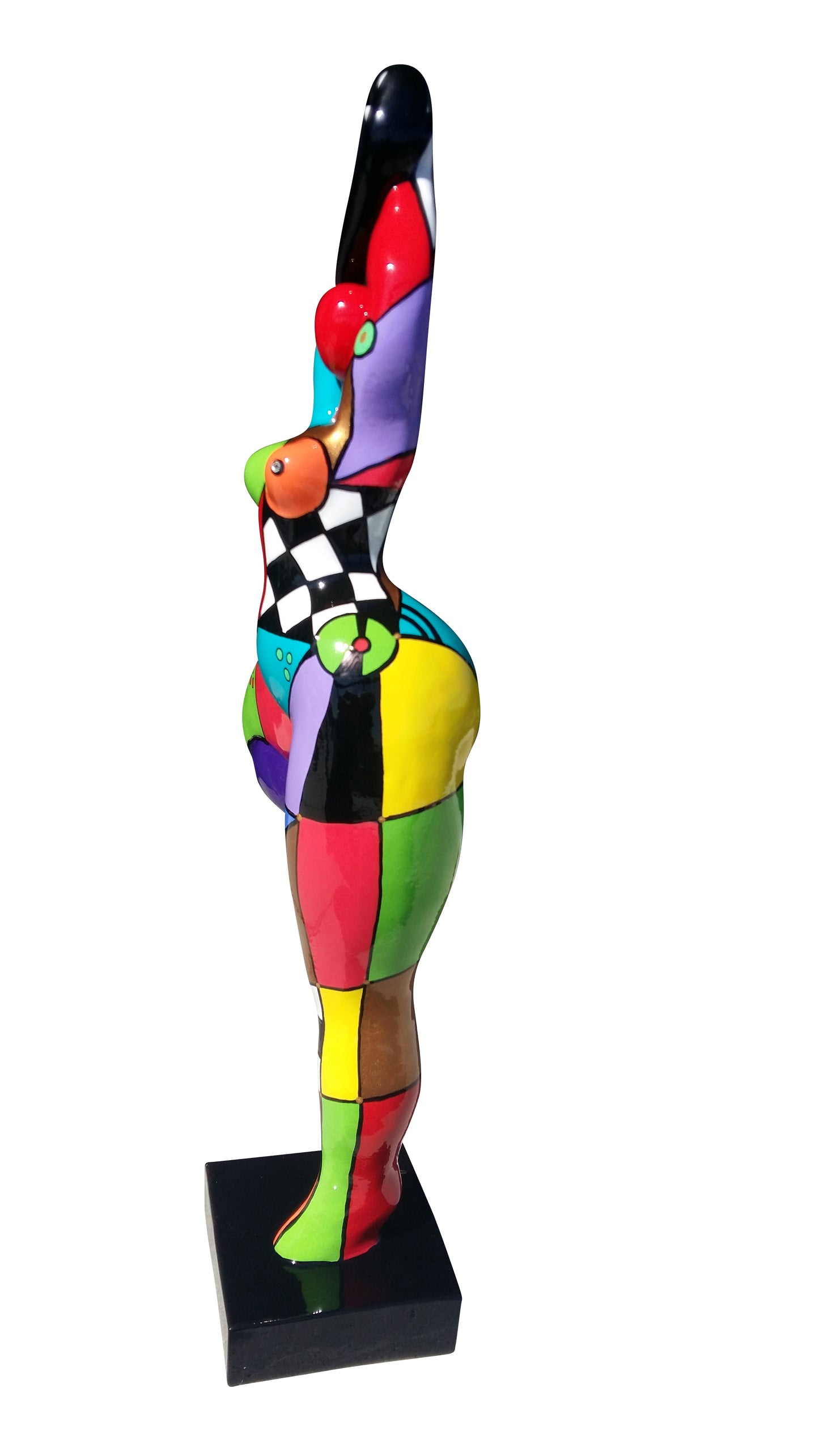 Statue Nanas Danseuses femme ronde "Mina" hauteur 52 centimètres. Résine multicolore
