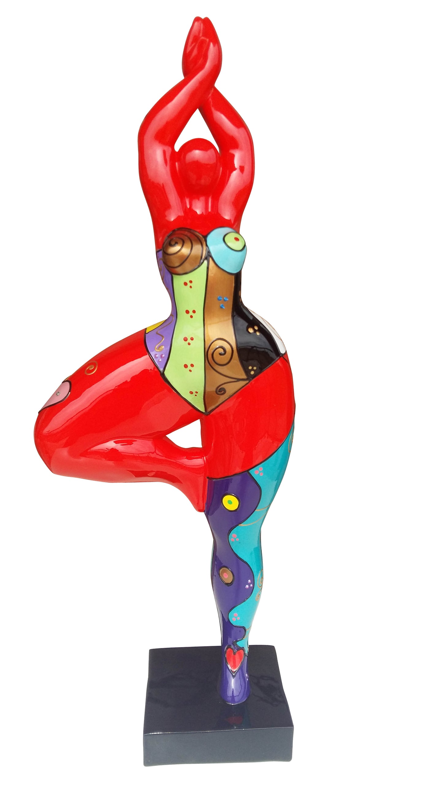 Sculpture femme ou Nana ronde et multicolore, hauteur 52 cm. Modèle Sofia