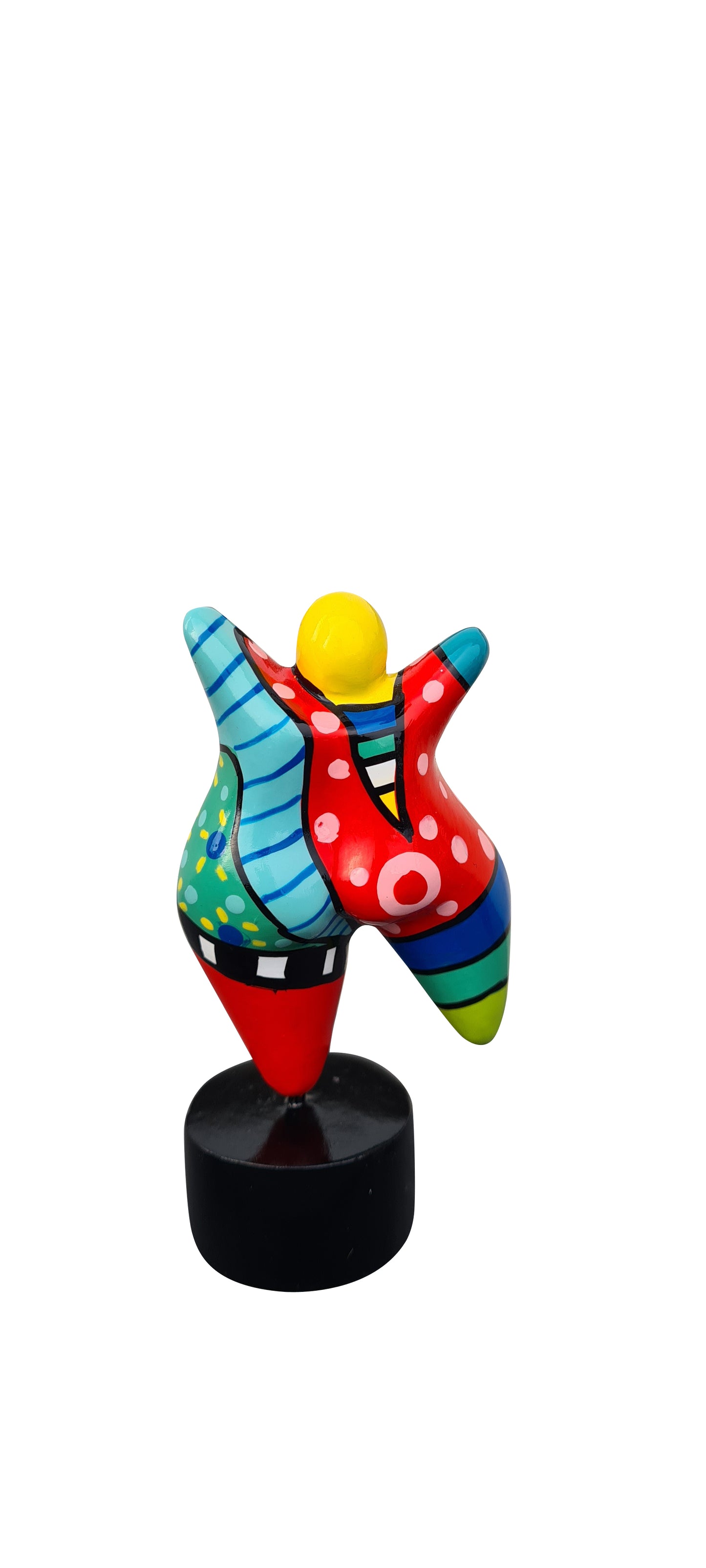 Statue woman style "Nana", multicolored resin. Height 4'7 inches (12 centimeters)