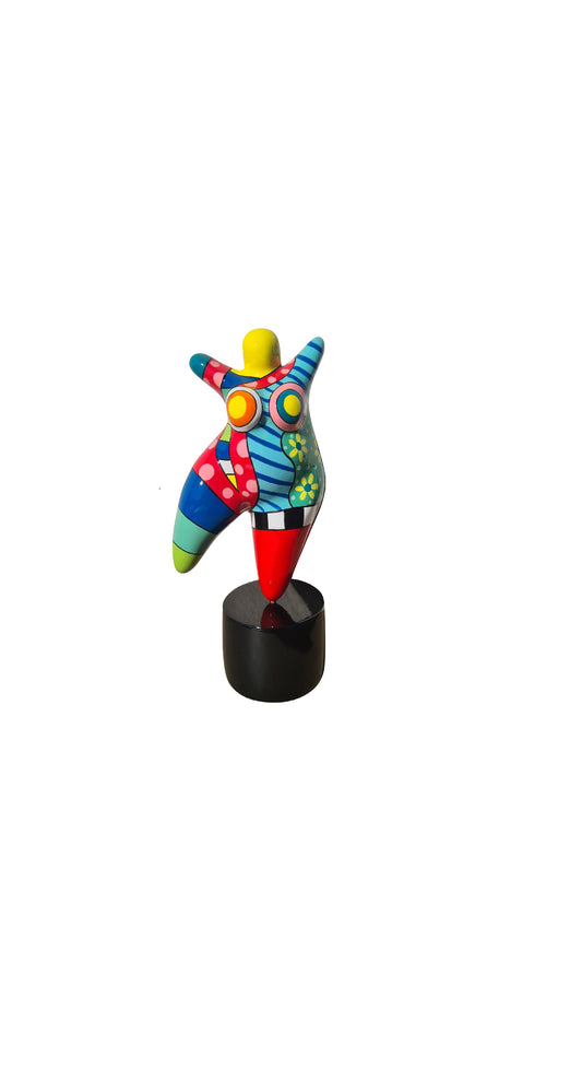 Big statue of a woman style "Nana", multicolored resin. Height 95 centimeters