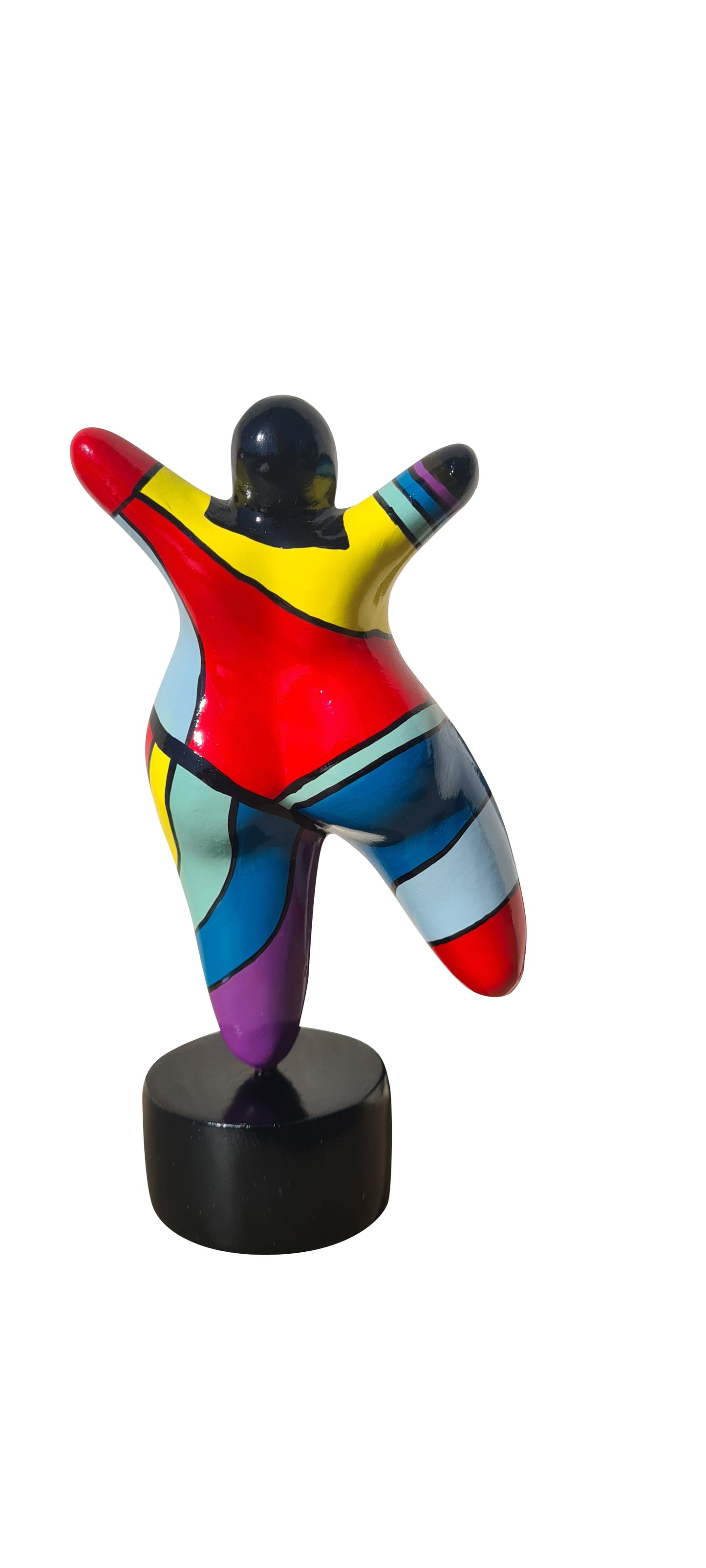 Statue of a woman style "Nana", multicolored resin. Height 10'2 inches (26 centimeters)