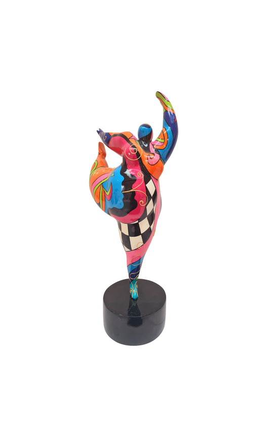 Statue of a woman style "Nana", multicolored resin. Height 11 inches (28 centimeters)