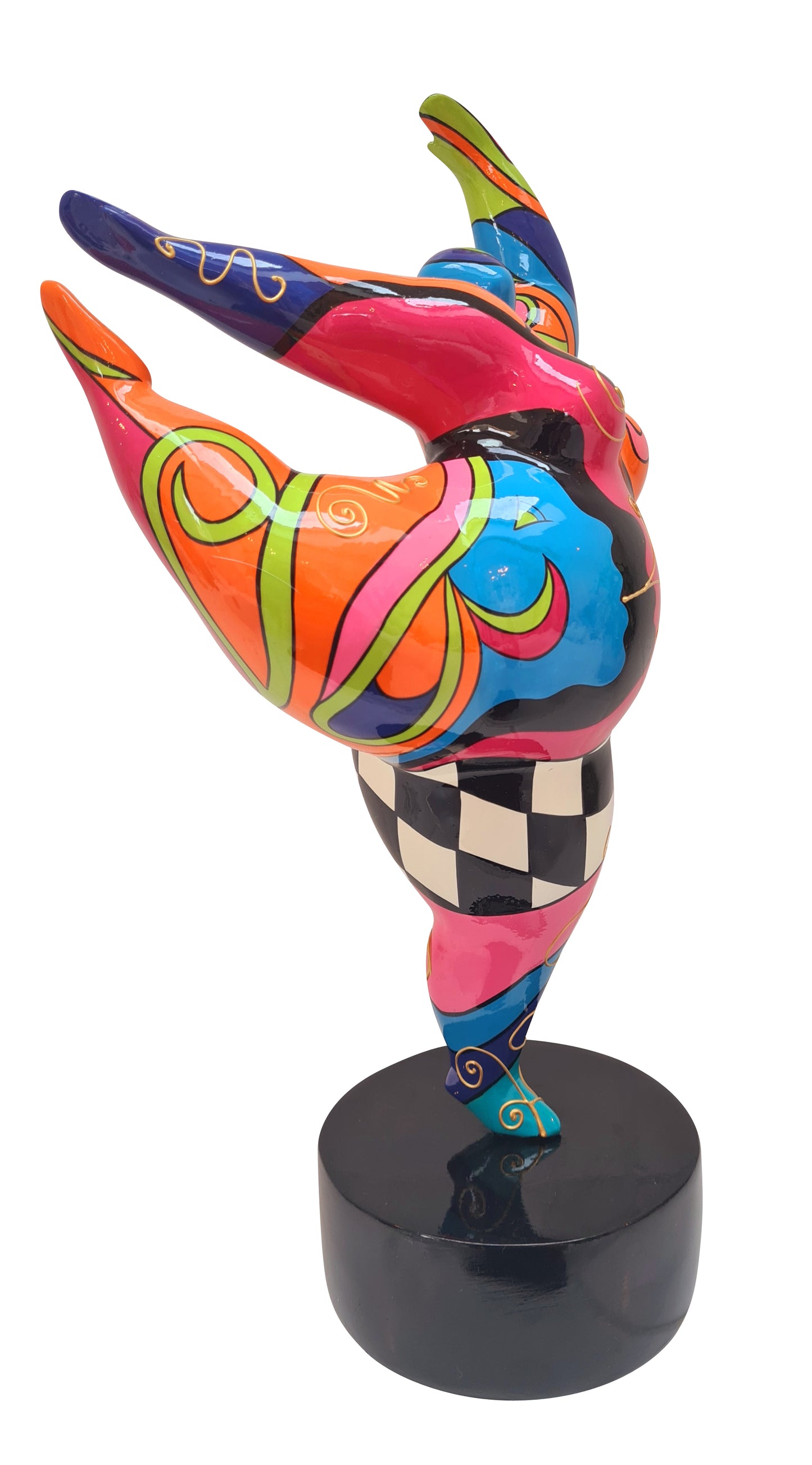 Statue femme style Nana Niki de Saint Phalle, en résine. Hauteur 38 centimètres