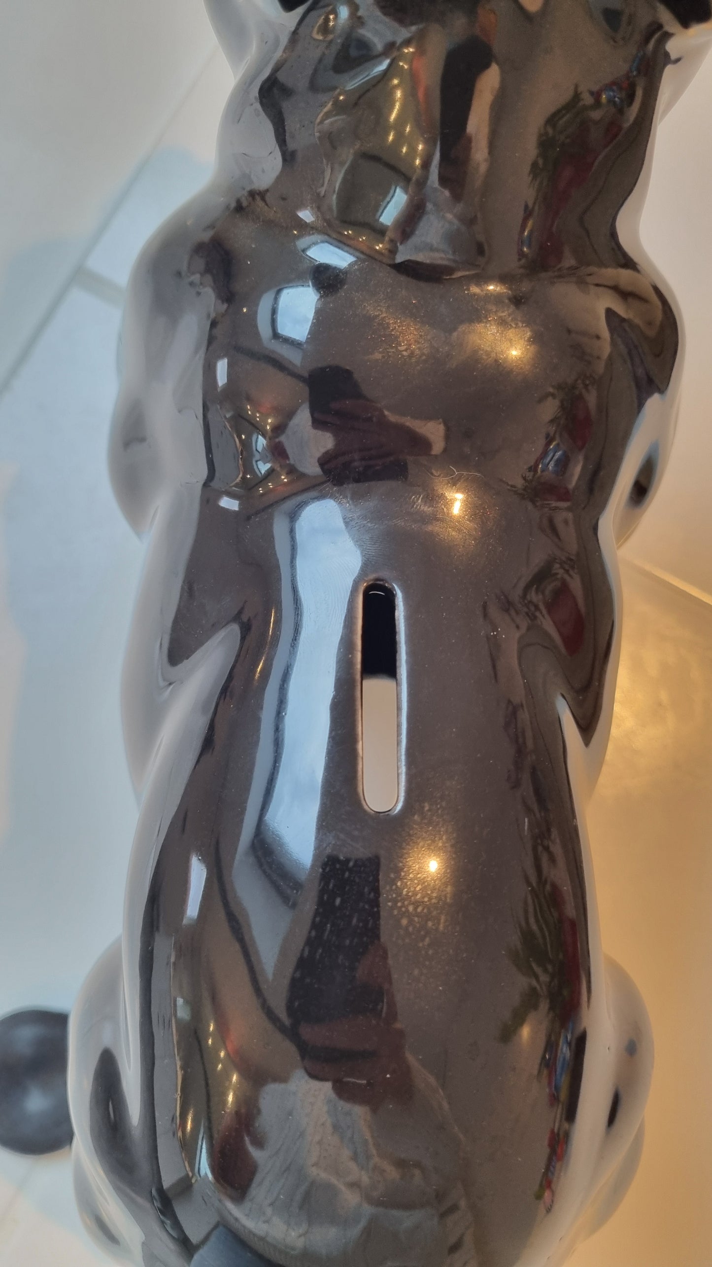 Black Ceramic French Bulldog Piggy Bank – Standing, 32 cm