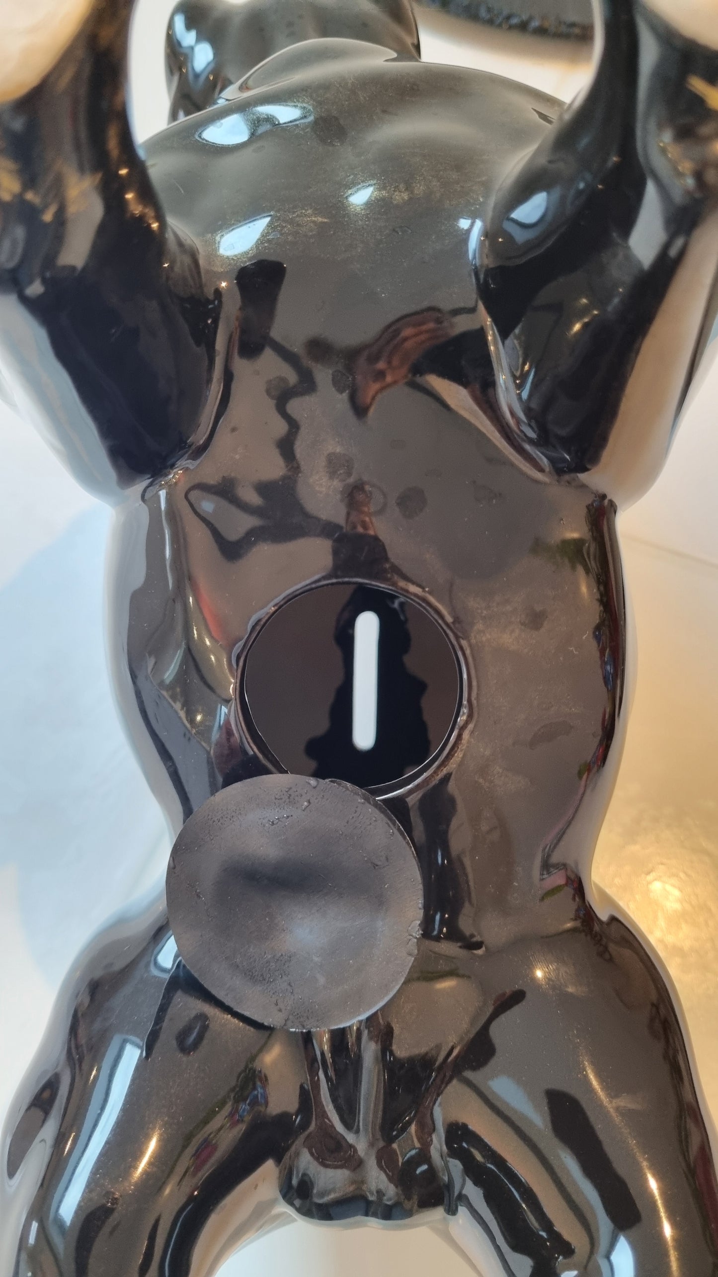 Black Ceramic French Bulldog Piggy Bank – Standing, 32 cm