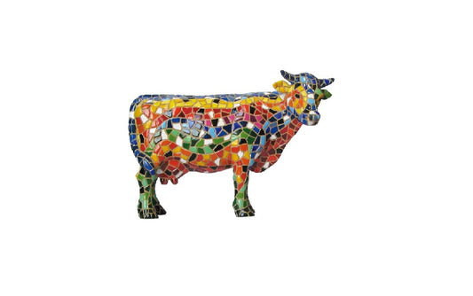 Statue de vache en mosaïque Barcino, longueur 20 centimètres