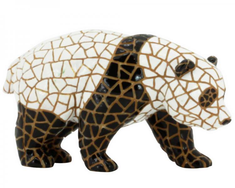 Statue panda en mosaïque Barcino, longueur 12 centimètres