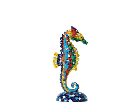 Statue hippocampe en mosaïque Barcino, hauteur 13 centimètres