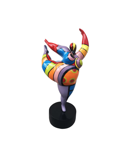 Statue of a woman style "Nana", multicolored resin. Height 15 inches (38 centimeters)