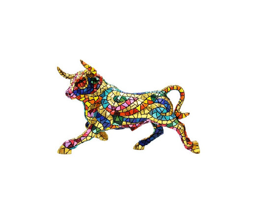 Bull statue, Barcino mosaic. Length 5'5 inches (14 centimeters)