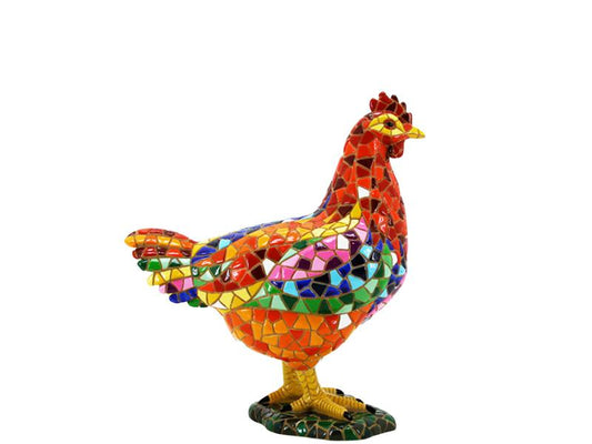Barcino mosaic chicken statue, height 4'3 inches (11 centimeters)