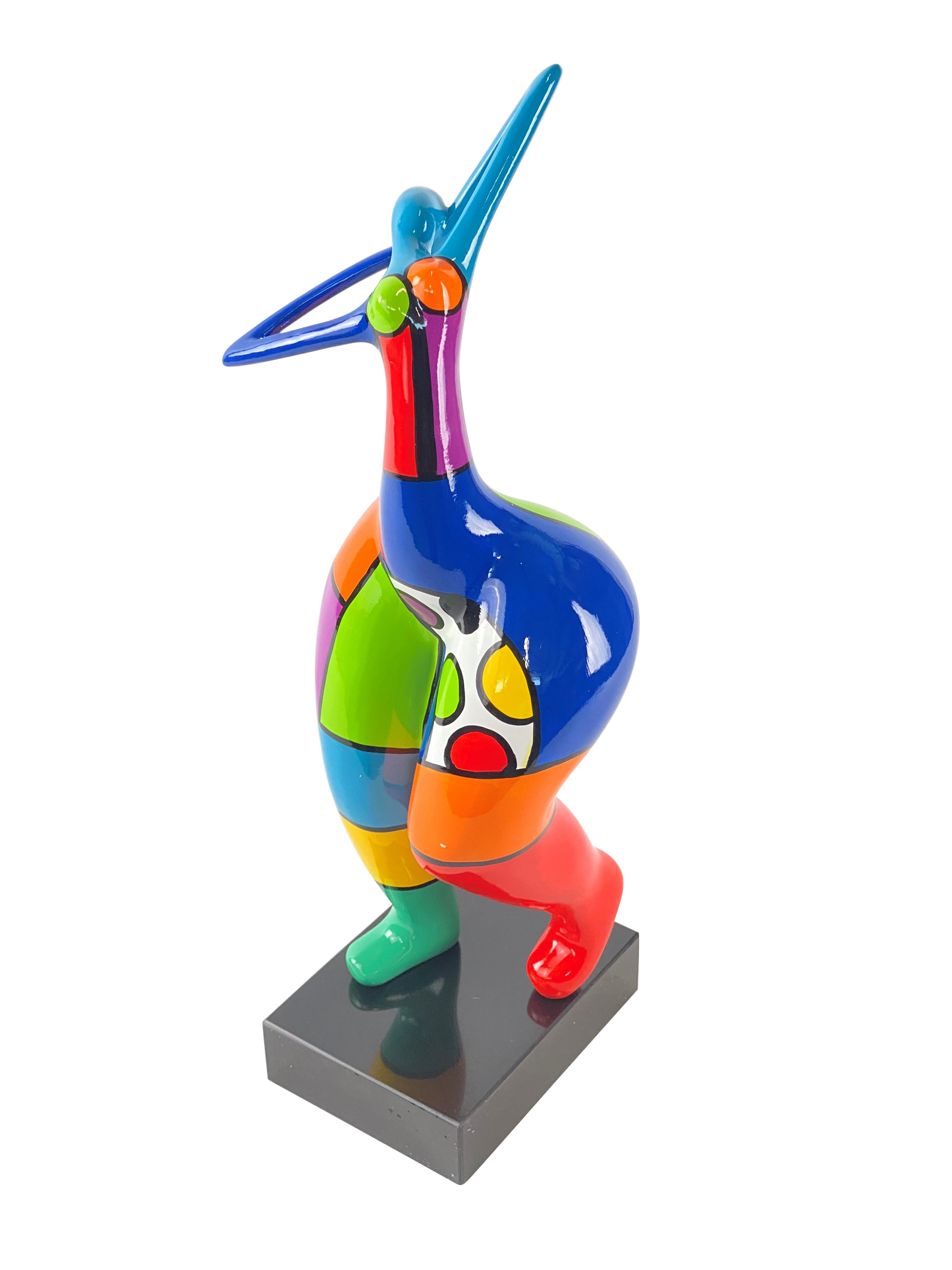 Statue woman, style "Nana" in multicolored resin. Height 51 centimeters