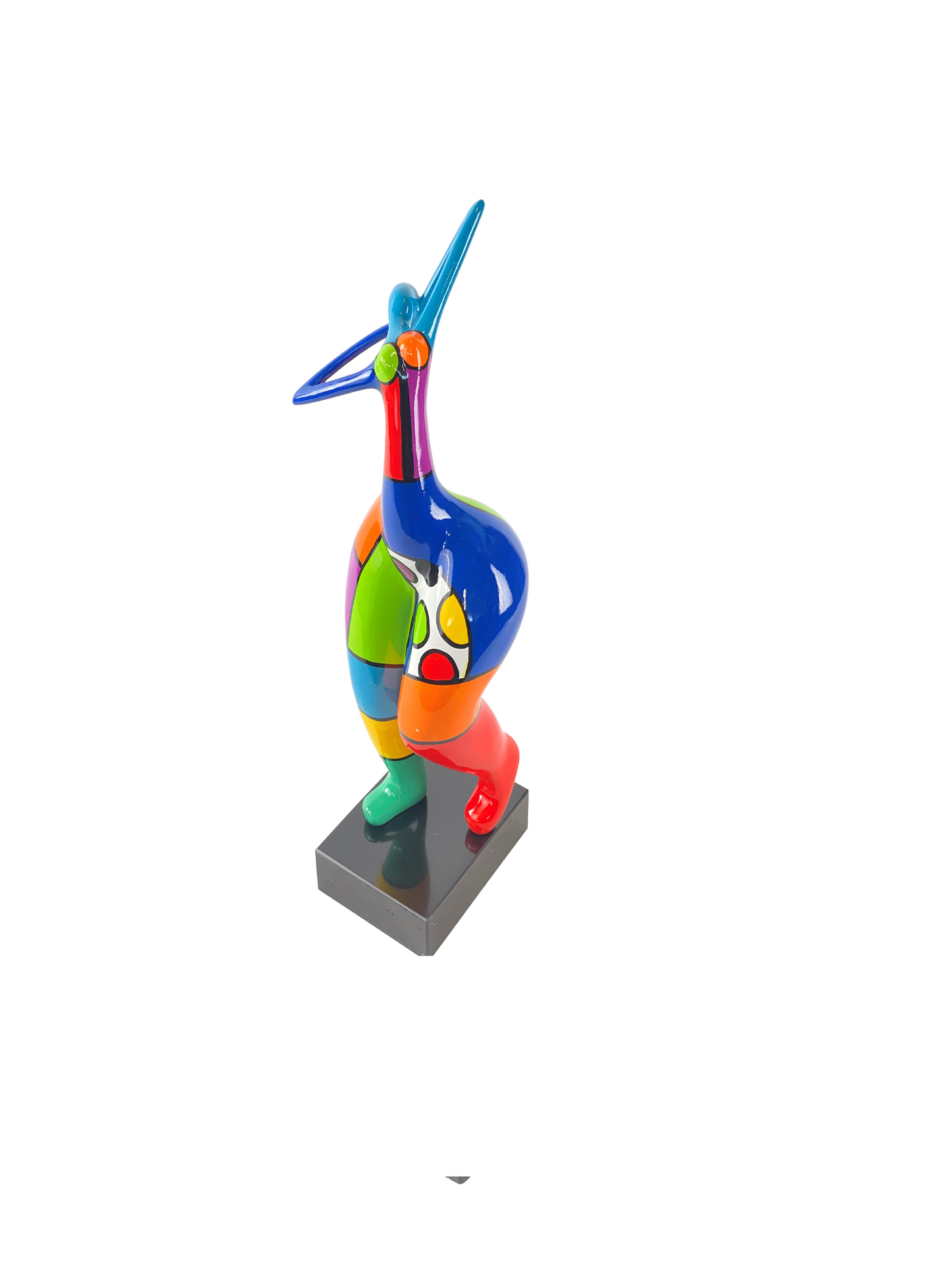 Statue woman, style "Nana" in multicolored resin. Height 51 centimeters