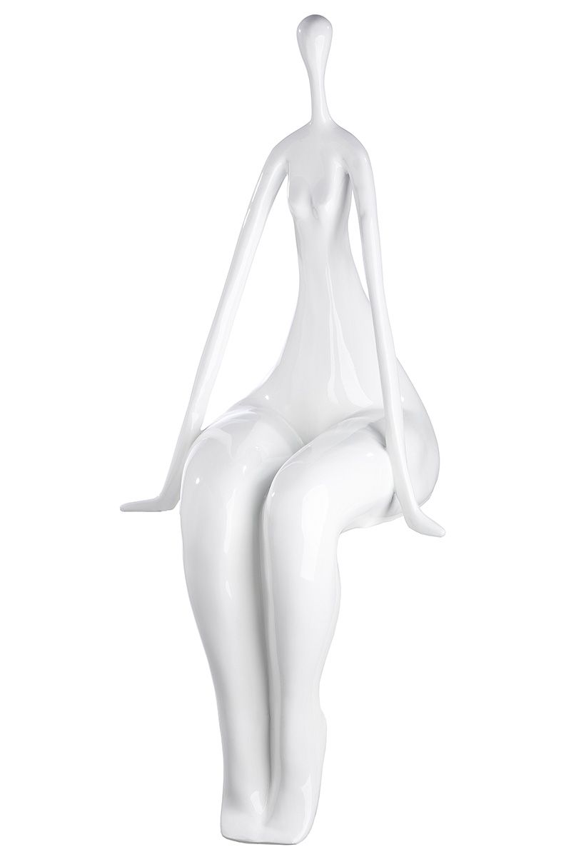 Statue of Nana woman or dancer in white resin. Height 74 centimeters