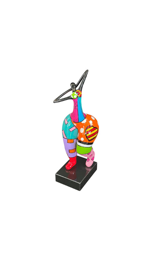 Statue woman, style "Nana" in multicolored resin. Height 51 centimeters